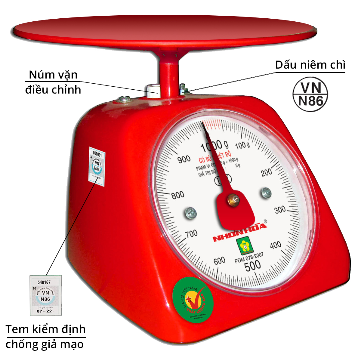 Cân Nhà Bếp Nhơn Hòa 1 Kg Tròn 1 Cân Nhà Bếp Nhơn Hòa 1 Kg Tròn